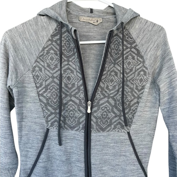 Smartwool 100% Wool Full Zip Hoodie Sweatshirt - Size XS - Gray - Picture 8 of 13